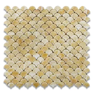 Honey Onyx Fan Mosaic Tile, Polished - Box of 5 sq. ft.