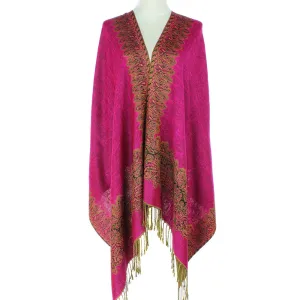 Hot Pink/Gold Constantinople Pashmina
