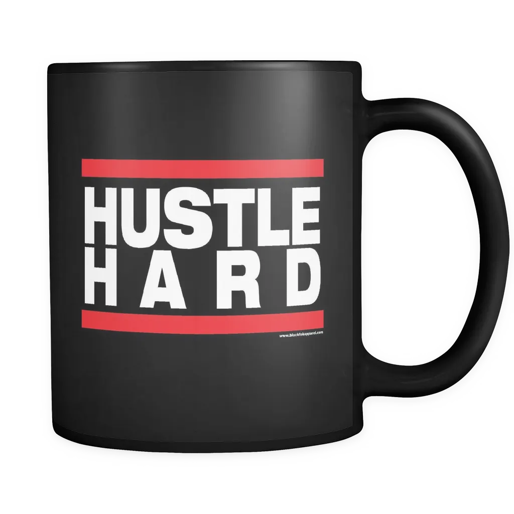 Hustle Hard 11oz Black Ceramic Coffee Mug