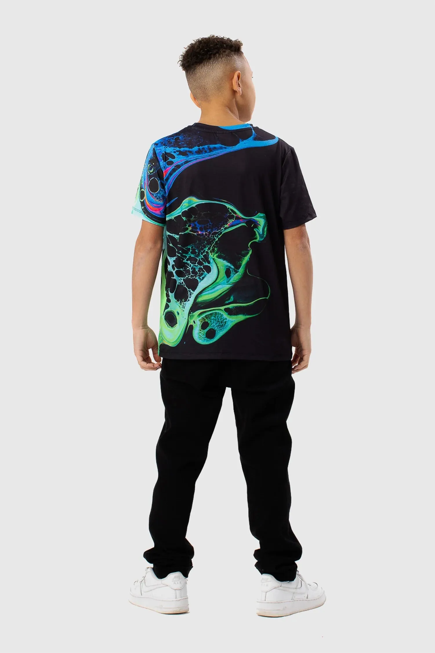 Hype Black Marble Ink T-Shirt Zuao-590