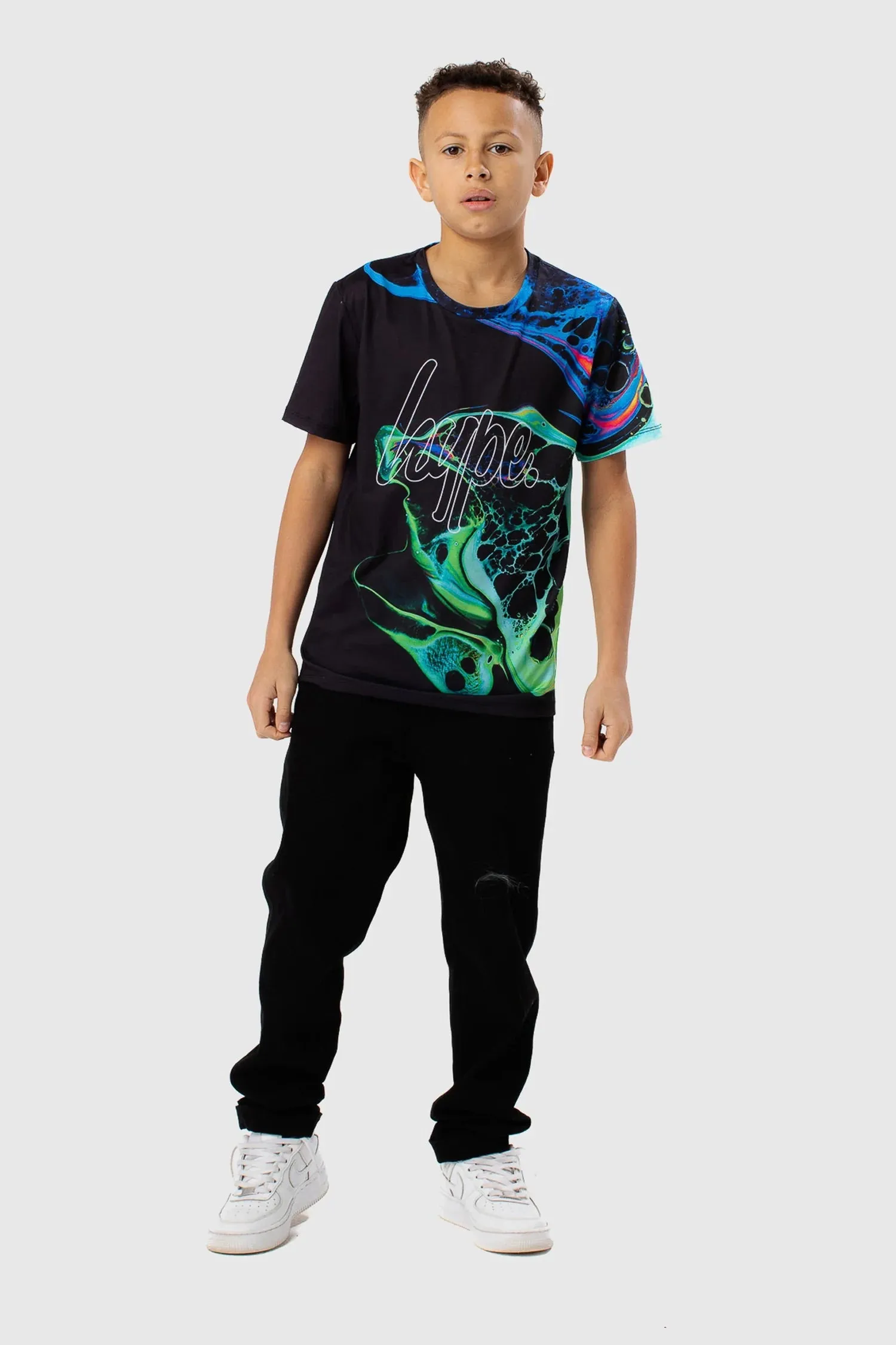 Hype Black Marble Ink T-Shirt Zuao-590