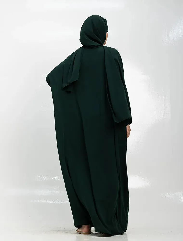 Instant Hijab Abaya - Bottle Green