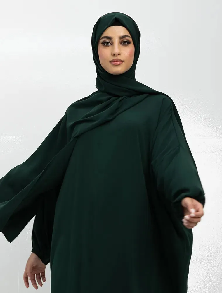 Instant Hijab Abaya - Bottle Green