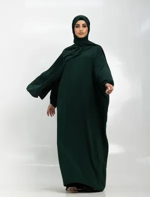 Instant Hijab Abaya - Bottle Green