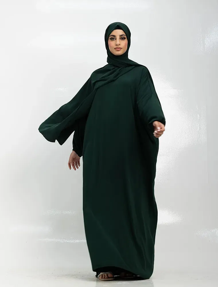 Instant Hijab Abaya - Bottle Green