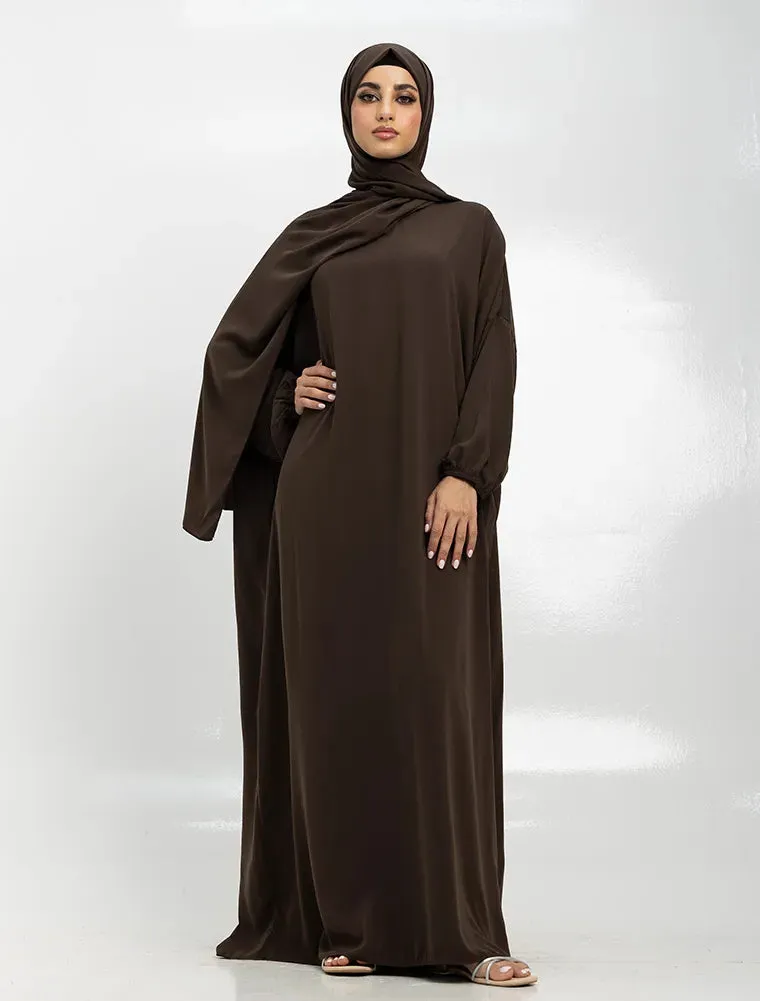 Instant Hijab Abaya - Brown