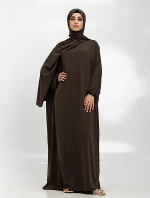 Instant Hijab Abaya - Brown