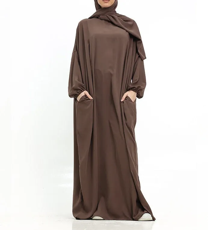 Instant Hijab Abaya - Mocha