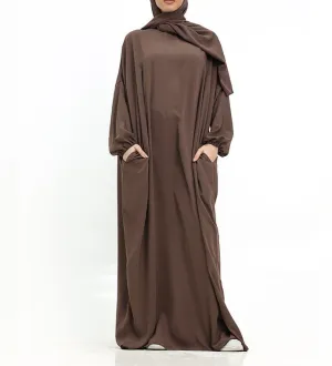 Instant Hijab Abaya - Mocha