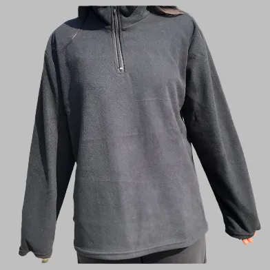 INSTOCK-STAND-UP COLLAR POLAR FLEECE PULLOVER