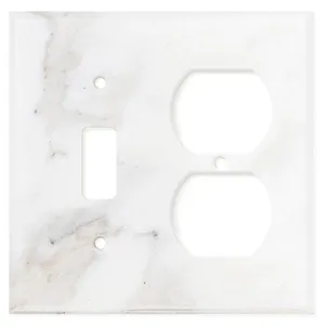 Italian Calacatta Gold Marble Switch Plate Cover, Polished (TOGGLE DUPLEX)