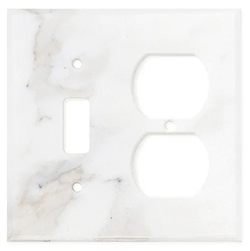 Italian Calacatta Gold Marble Switch Plate Cover, Polished (TOGGLE DUPLEX)
