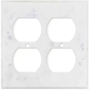 Italian Carrara White Marble Switch Plate Cover, Polished (2 ROCKER)