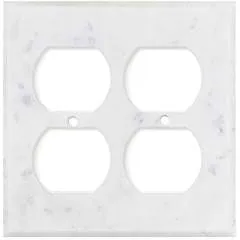 Italian Carrara White Marble Switch Plate Cover, Polished (2 ROCKER)