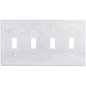 Italian Carrara White Marble Switch Plate Cover, Polished (4 TOGGLE)