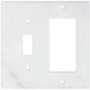 Italian Carrara White Marble Switch Plate Cover, Polished (TOGGLE ROCKER)