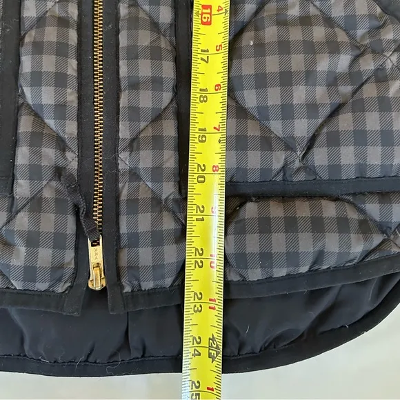 J CREW Black and Grey Quilted Vest size Small