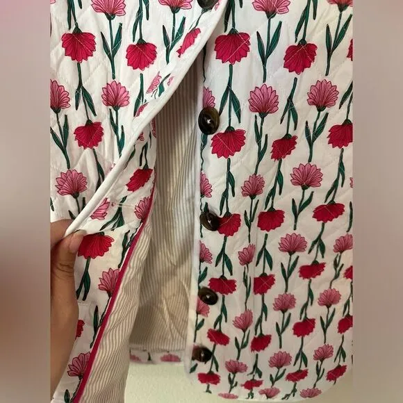 J. Crew Quilted Floral Print Jacket, Size 14