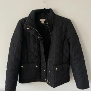 J.Crew Black Quilted Puffer Jacket Gold Detail