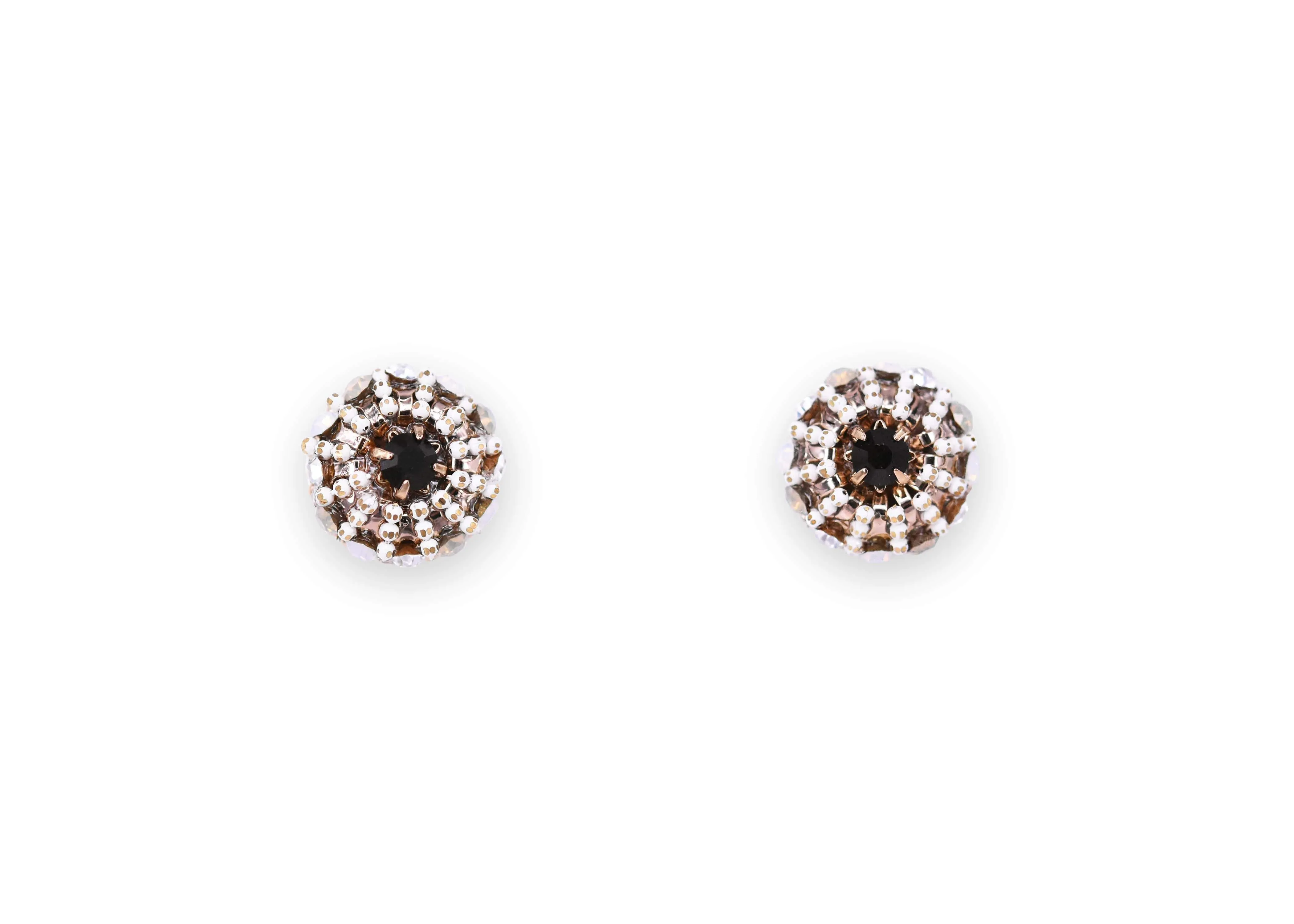 Jet Jem Round Floral  Studs