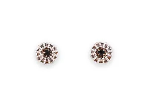 Jet Jem Round Floral  Studs