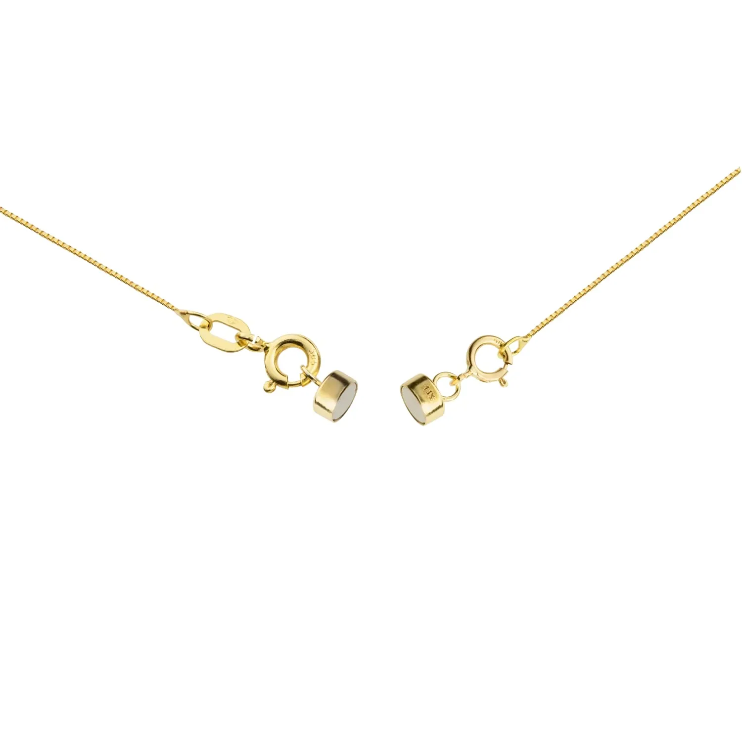 Jewelili Yellow Gold Filled Round Magnetic Clasp Converter for Necklace or Bracelet with Spring Ring, 2 Clasps