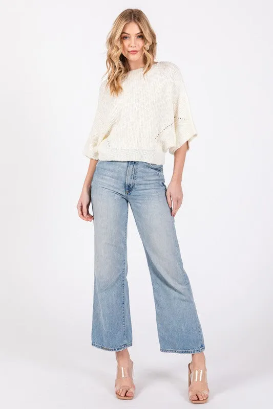 K99 TEXTURED BATWING SWEATER