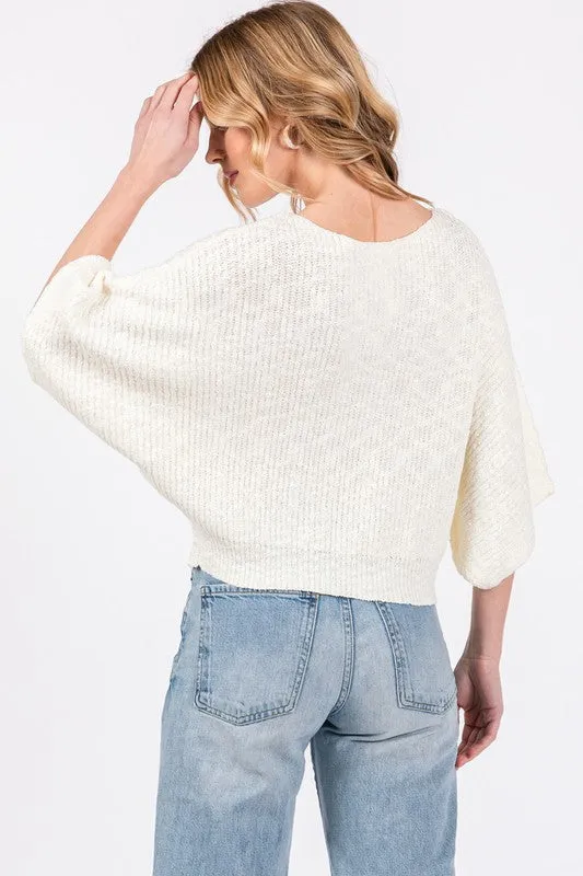 K99 TEXTURED BATWING SWEATER