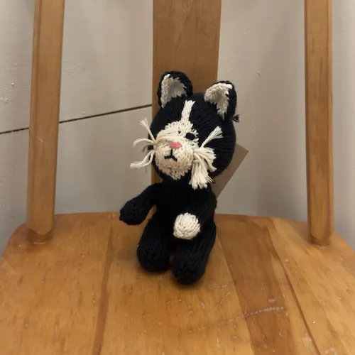 Kenana Knitters - Artisan Hand Woven Rascal Cat | Black