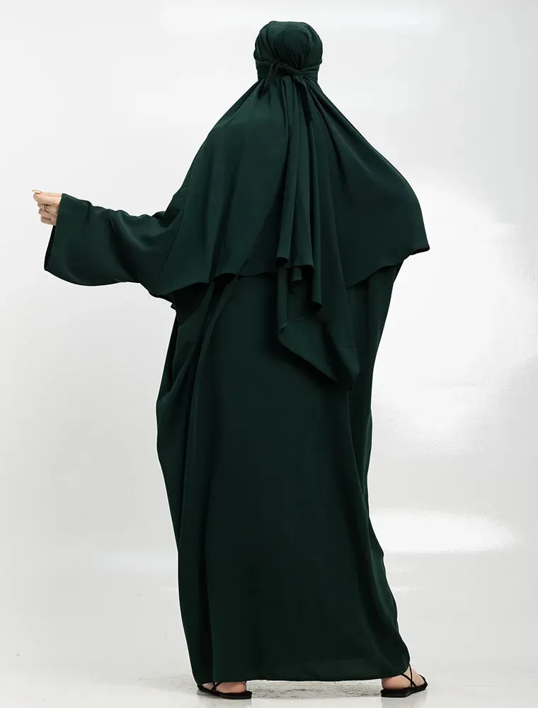 Khimar Abaya - Bottle Green