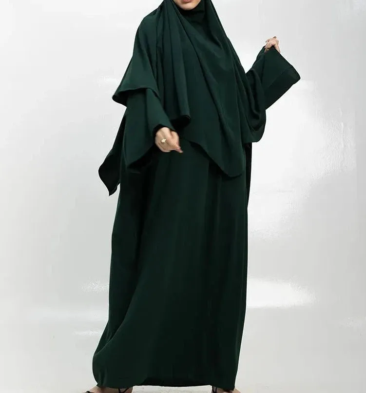 Khimar Abaya - Bottle Green