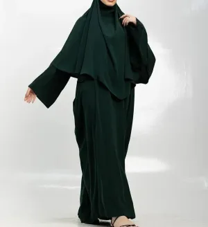 Khimar Abaya - Bottle Green