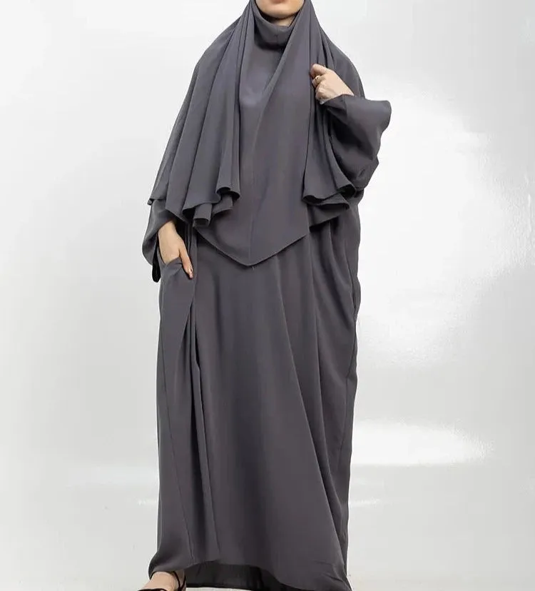 Khimar Abaya - Grey