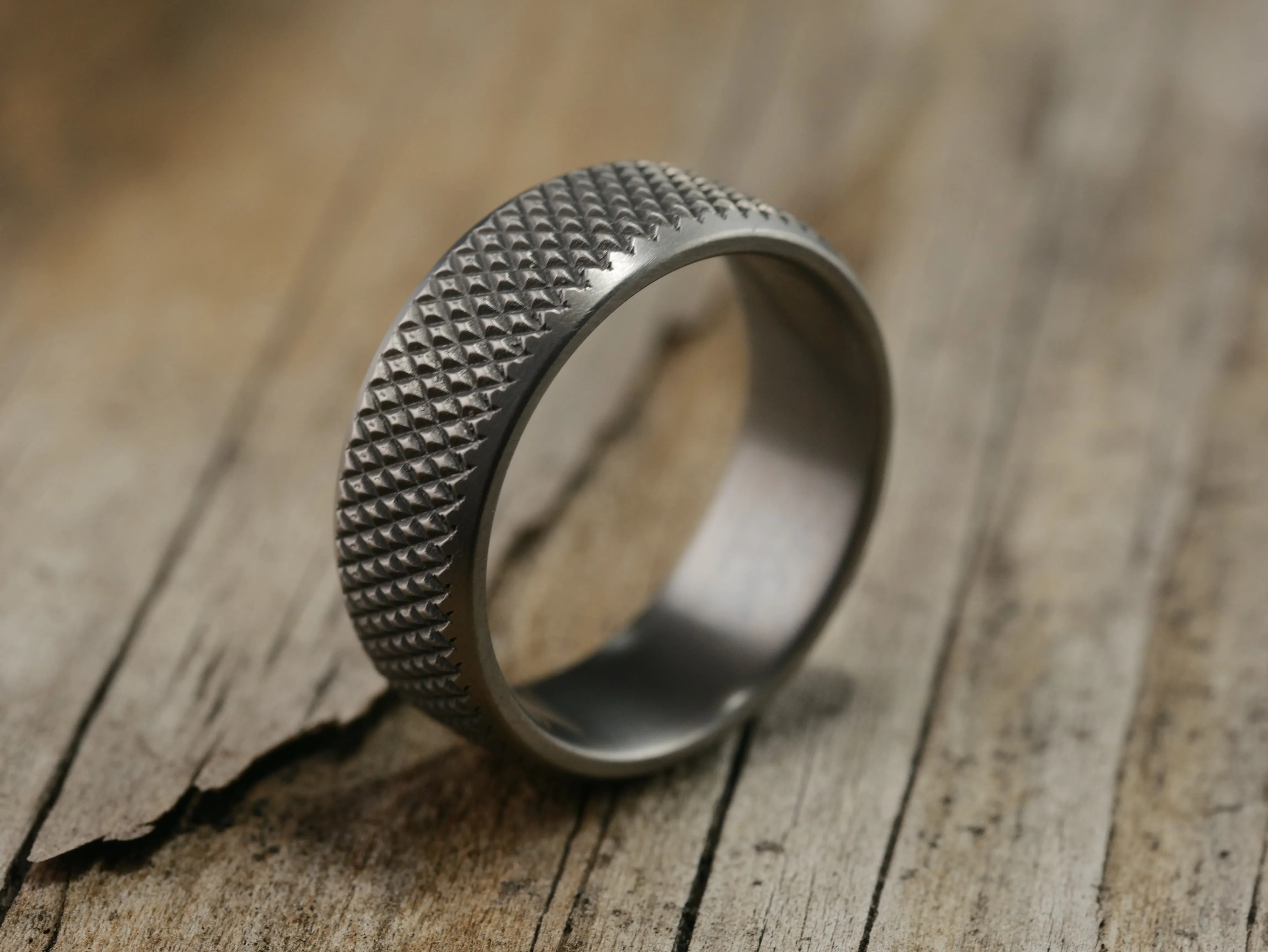 Knurl - Textured Titanium Ring