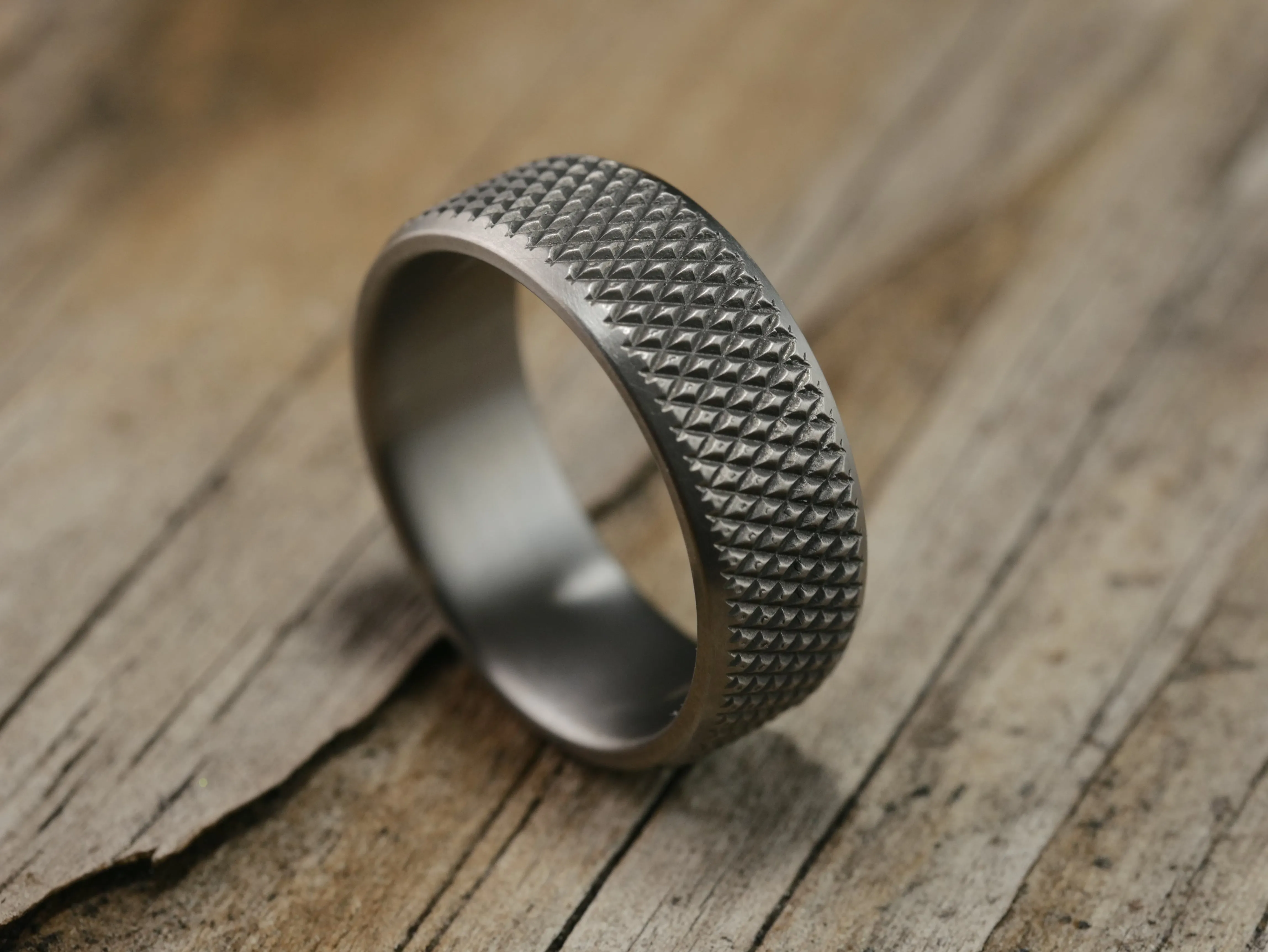 Knurl - Textured Titanium Ring