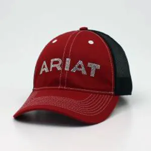 Ladies Burgundy Ballcap with Ariat Rhinestone Letters