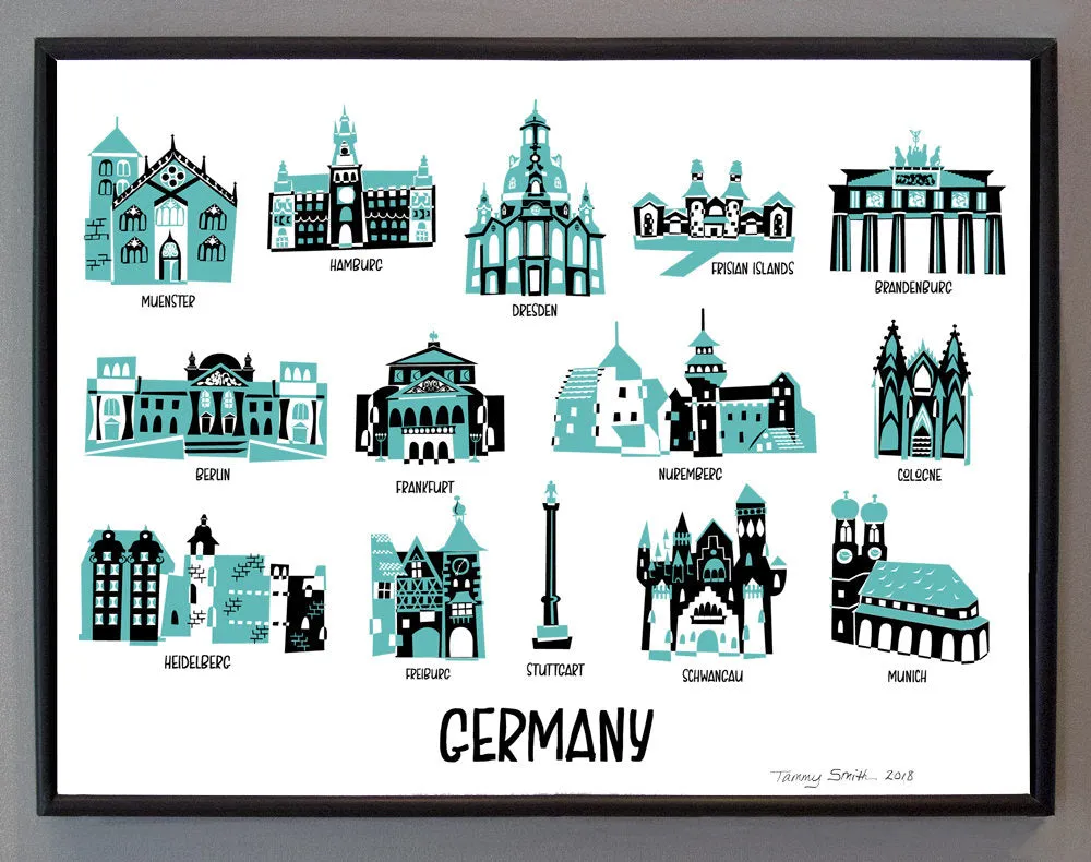 Landmark Map Print-Germany