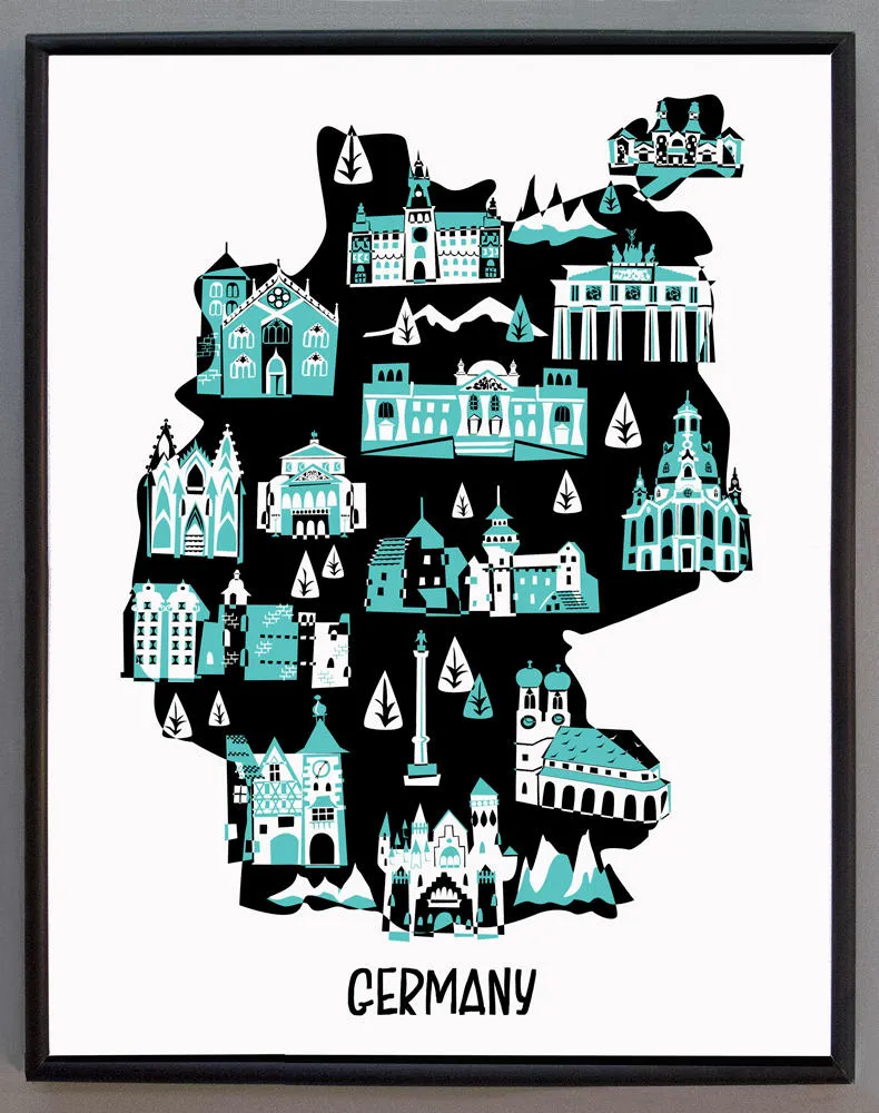 Landmark Map Print-Germany