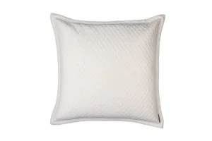 Laurie 1" Diamond Quilted European Pillow Ivory Basketweave 26X26