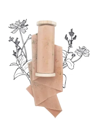 Limited Edition Eco Print #20 Crepe de Chine Silk Ribbon - Pink