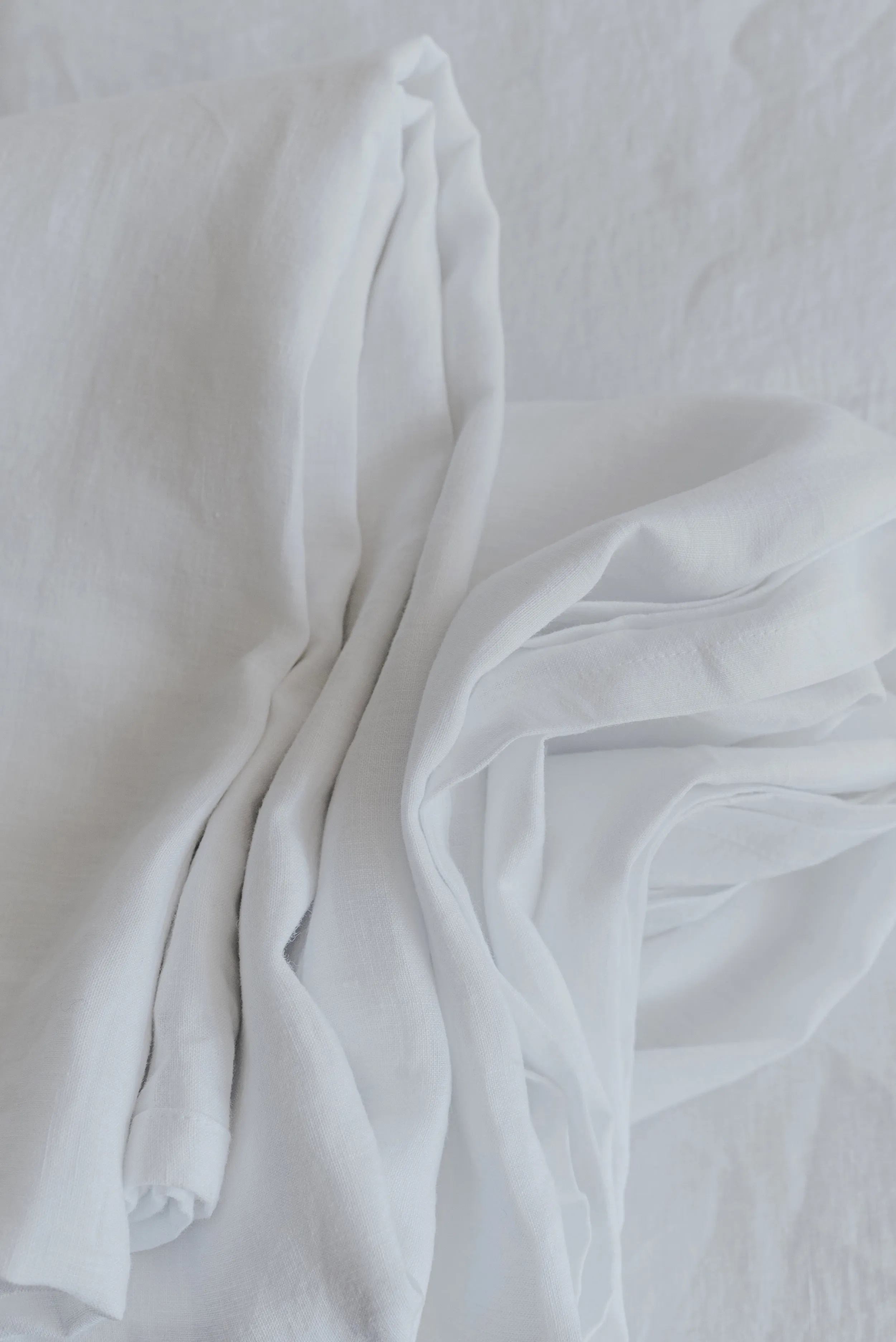 Linen flat sheet - white