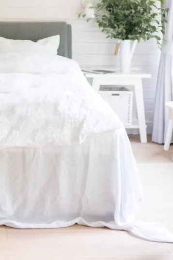 Linen flat sheet - white
