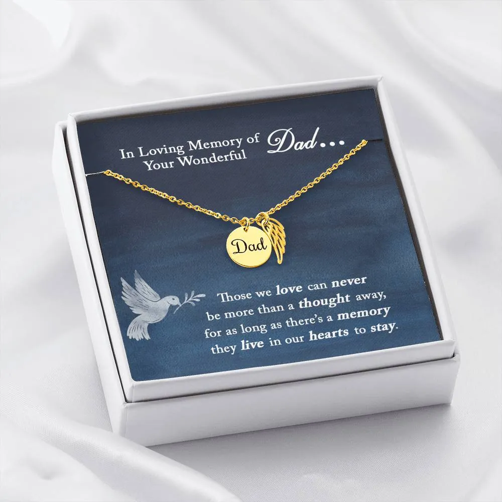 Loss of Father Gift, Dad Memorial Gift, Dad Remembrance Necklace