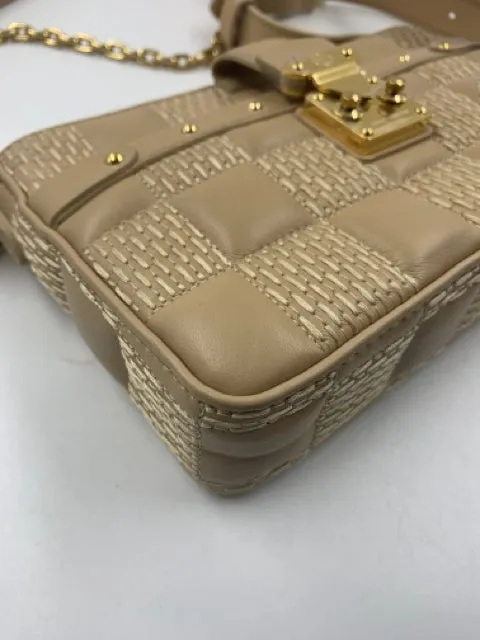 Louis Vuitton Beige Leather Quilted Pochette Troca Shoulder Bag