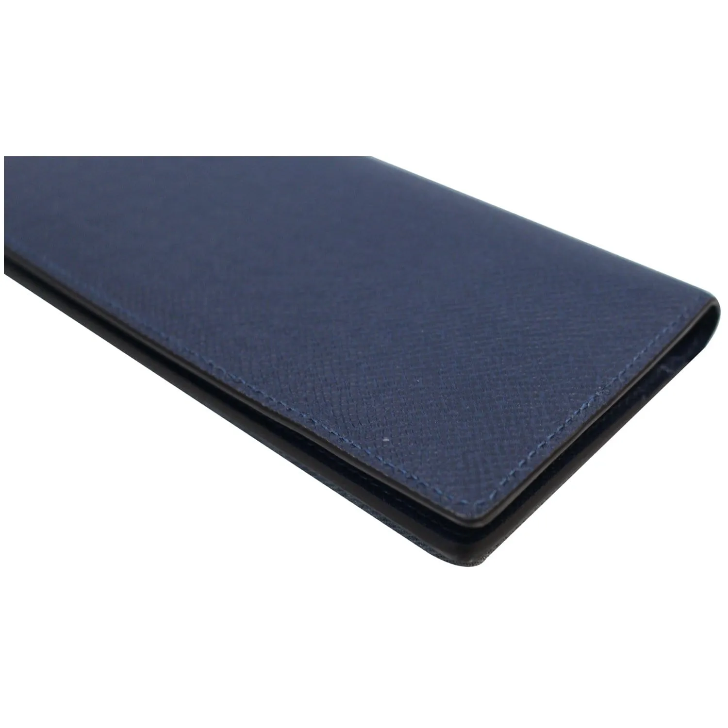 LOUIS VUITTON Brazza Taiga Leather Bifold Wallet Blue