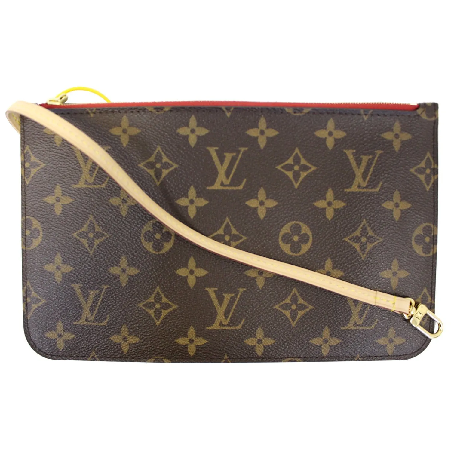 LOUIS VUITTON Pochette Wristlet Pouch Monogram Canvas Neverfull MM/GM Brown