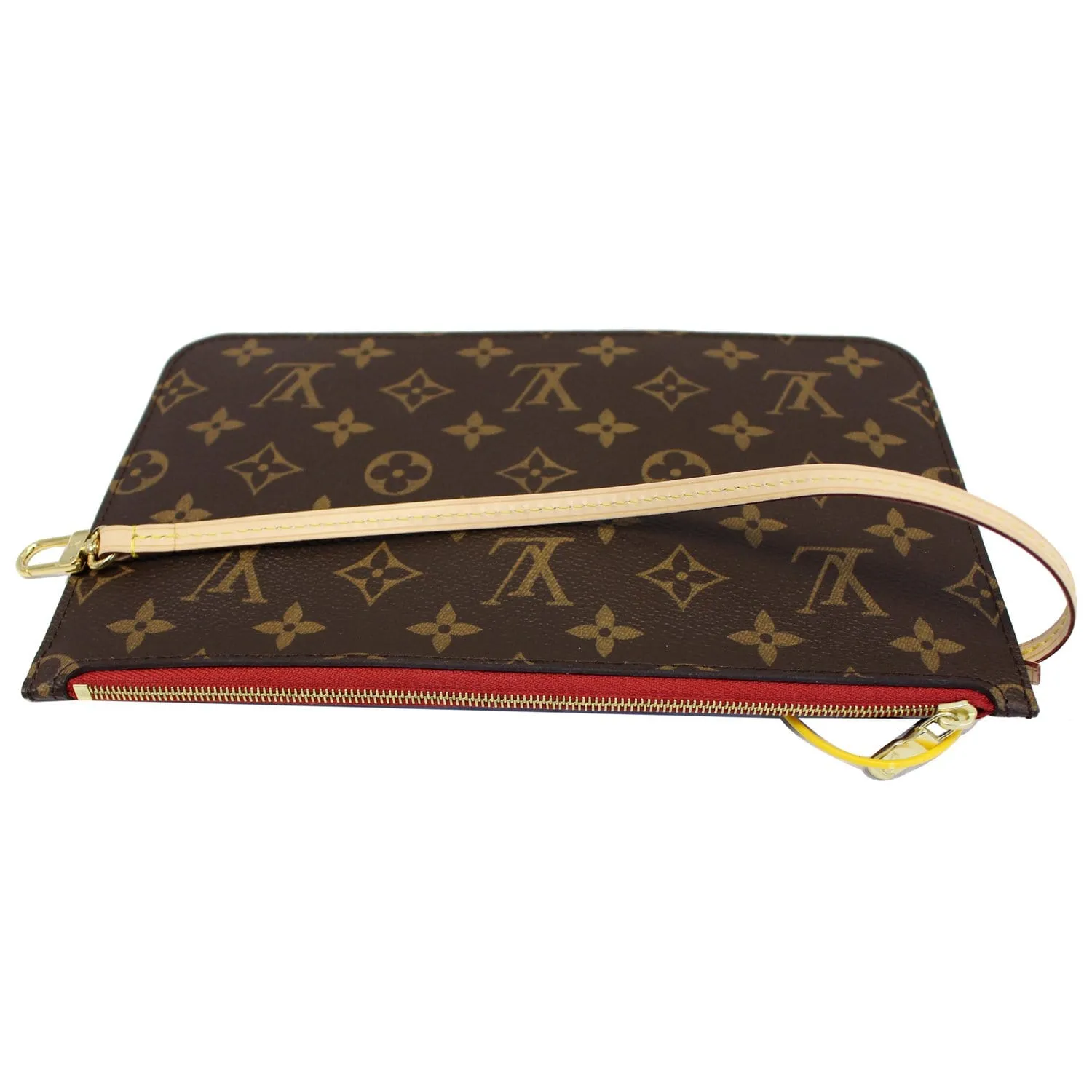 LOUIS VUITTON Pochette Wristlet Pouch Monogram Canvas Neverfull MM/GM Brown