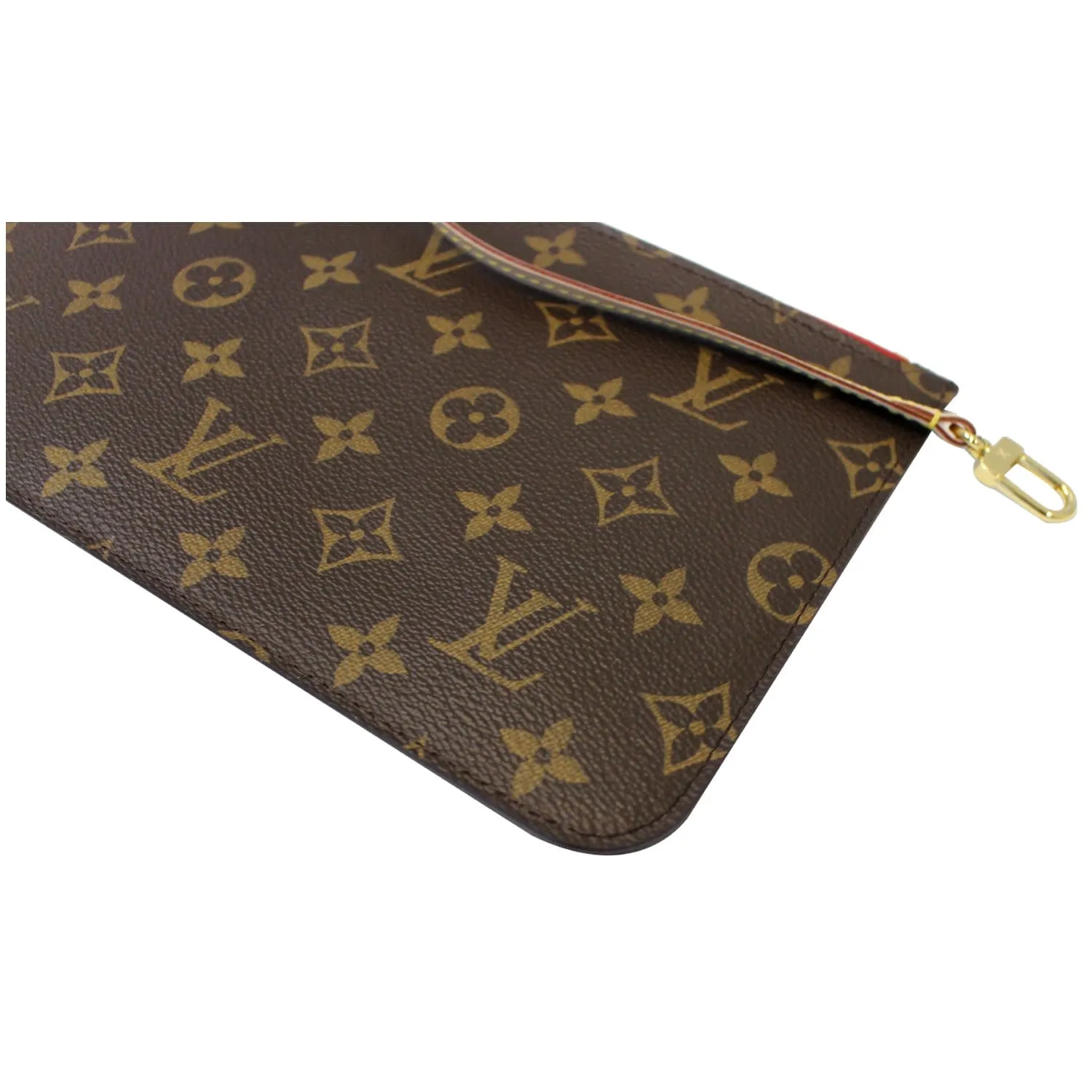 LOUIS VUITTON Pochette Wristlet Pouch Monogram Canvas Neverfull MM/GM Brown