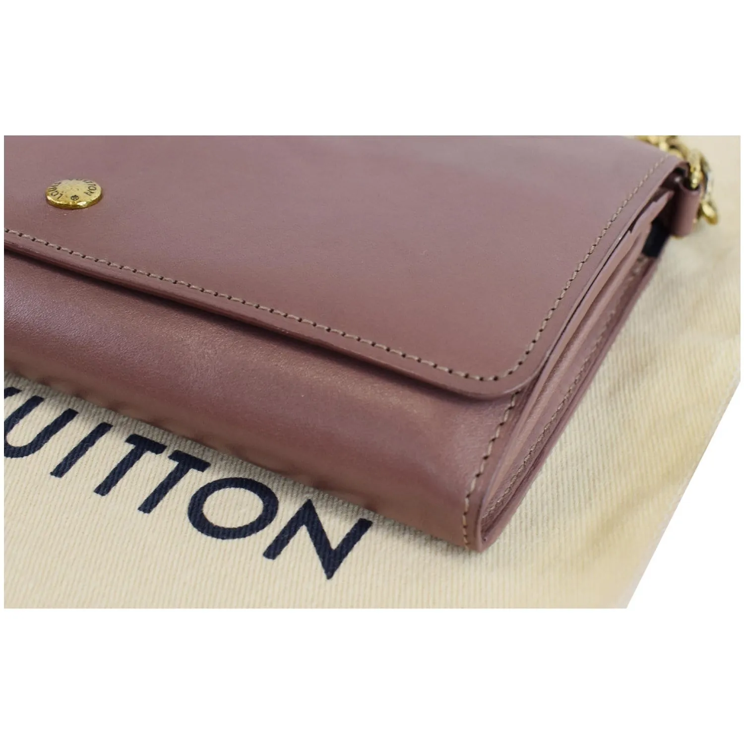 LOUIS VUITTON Sarah Cuir Boudoir Chain Wallet Rose Velours  - Last Call