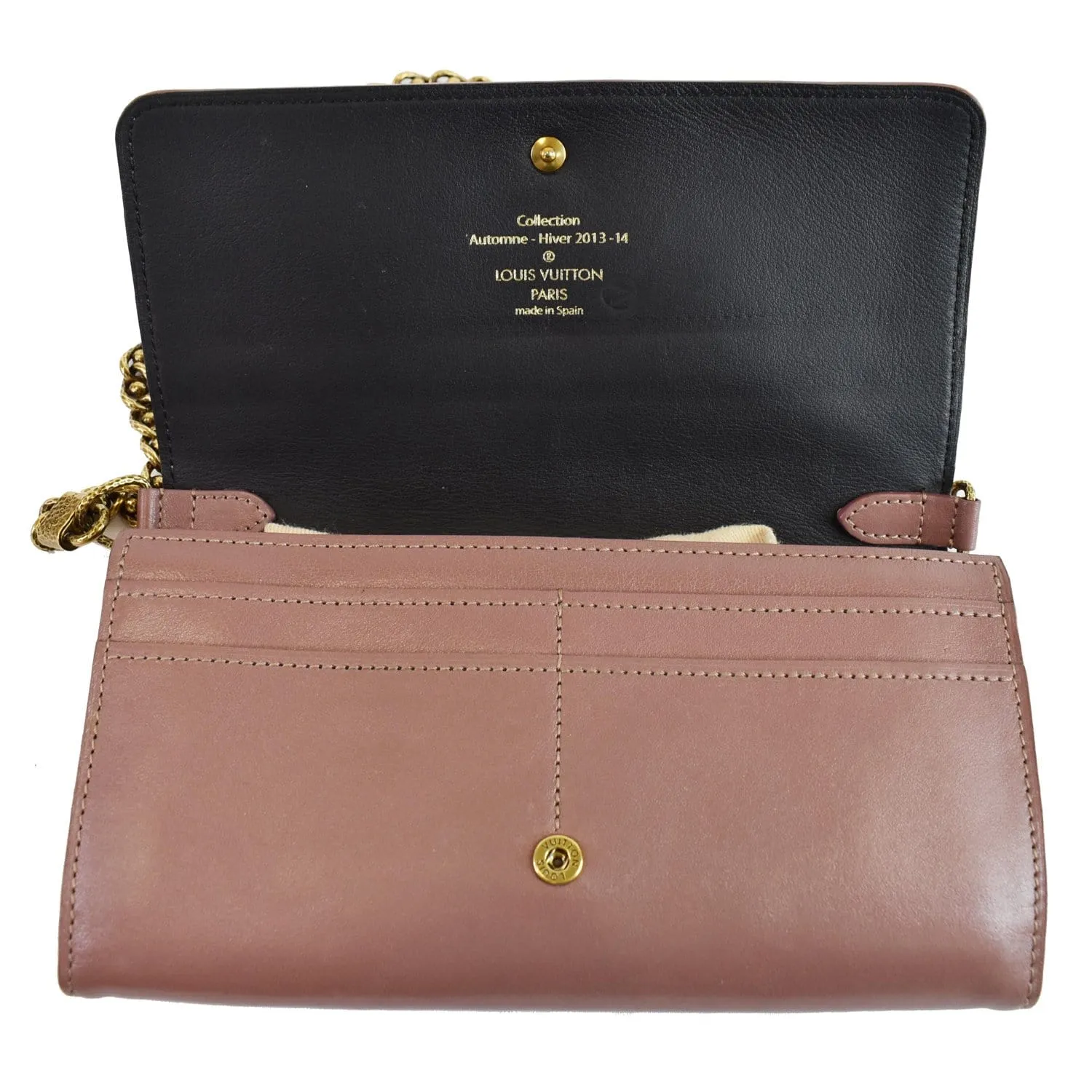 LOUIS VUITTON Sarah Cuir Boudoir Chain Wallet Rose Velours  - Last Call